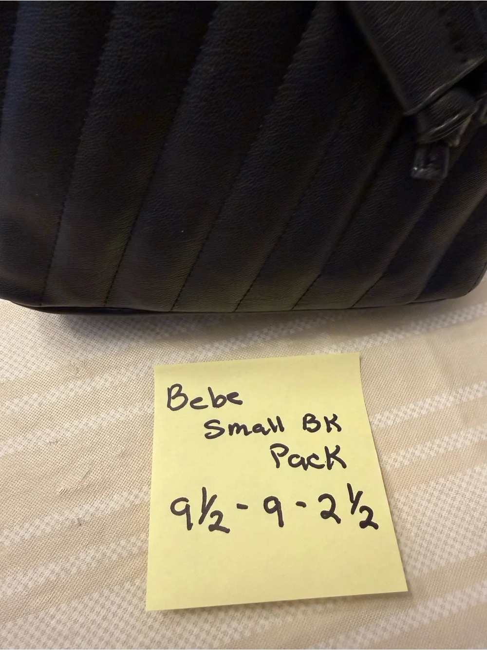 bebe Black Quilted Mini Backpack with Gold Chain Hardware